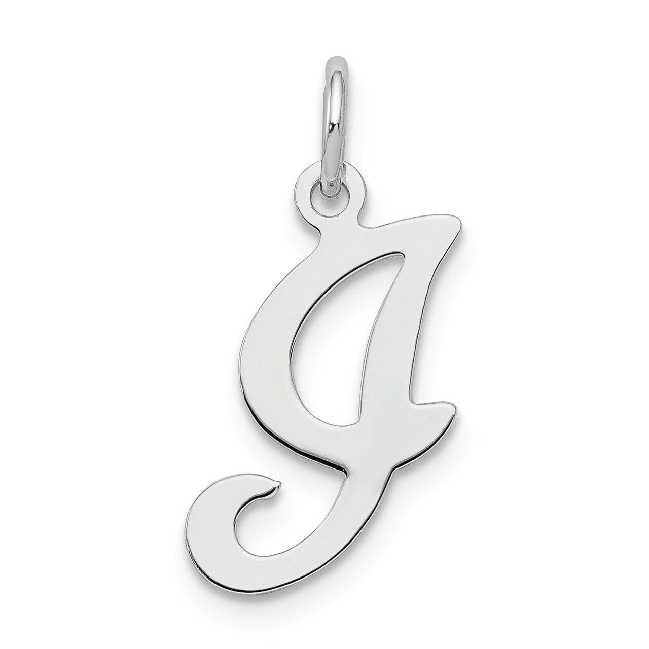 Sterling Silver Stamped Initial Letter I Charm Pendant Jewerly 20mm x 12mm